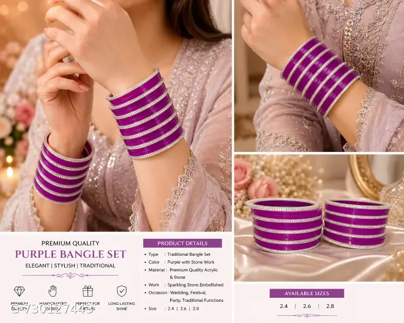 Daily wear mini purple chuda set