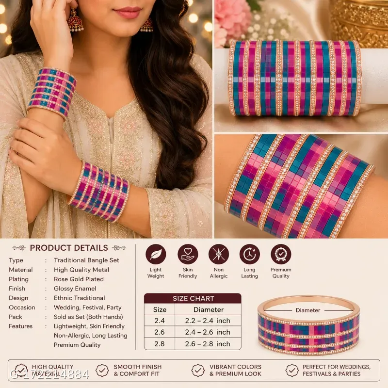 Daily wear mini chuda set multi colour