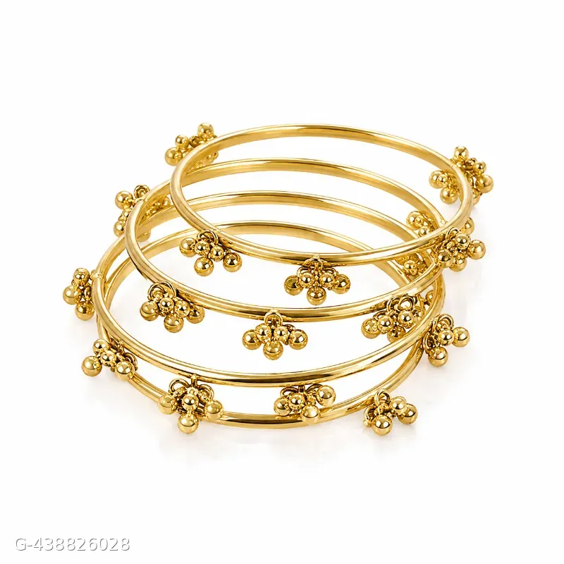 Traditional Gold Plated Ghungroo Bangles Set for Women & Girls | 8 Pcs Kasmiri Chudi Set