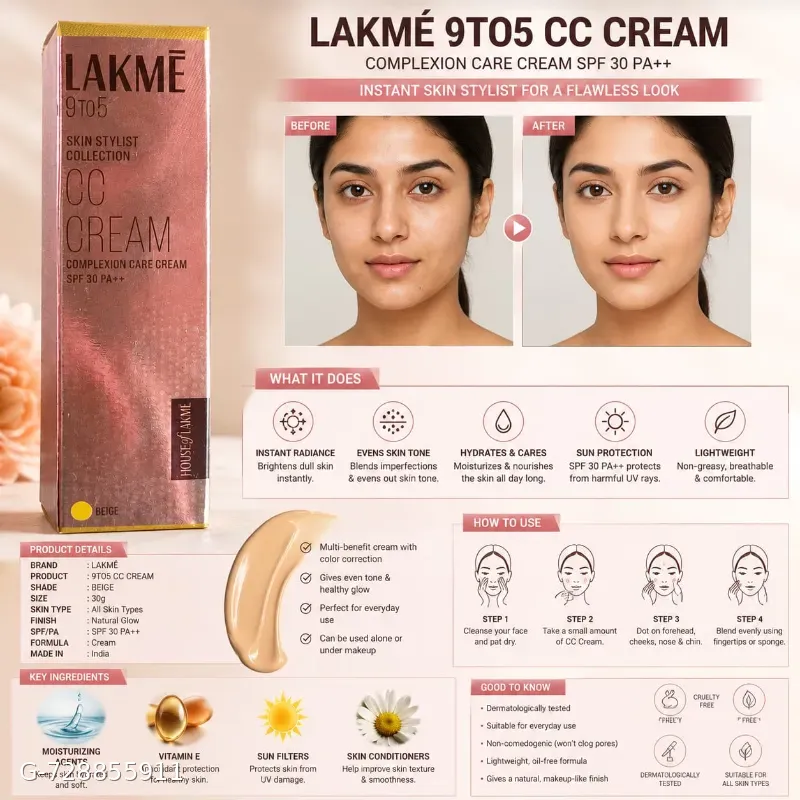 Lakmé 9 to 5 CC Cream (Beige