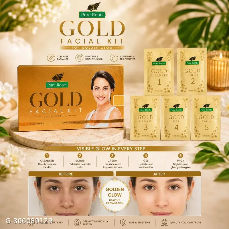 Pure roots gold facial kit