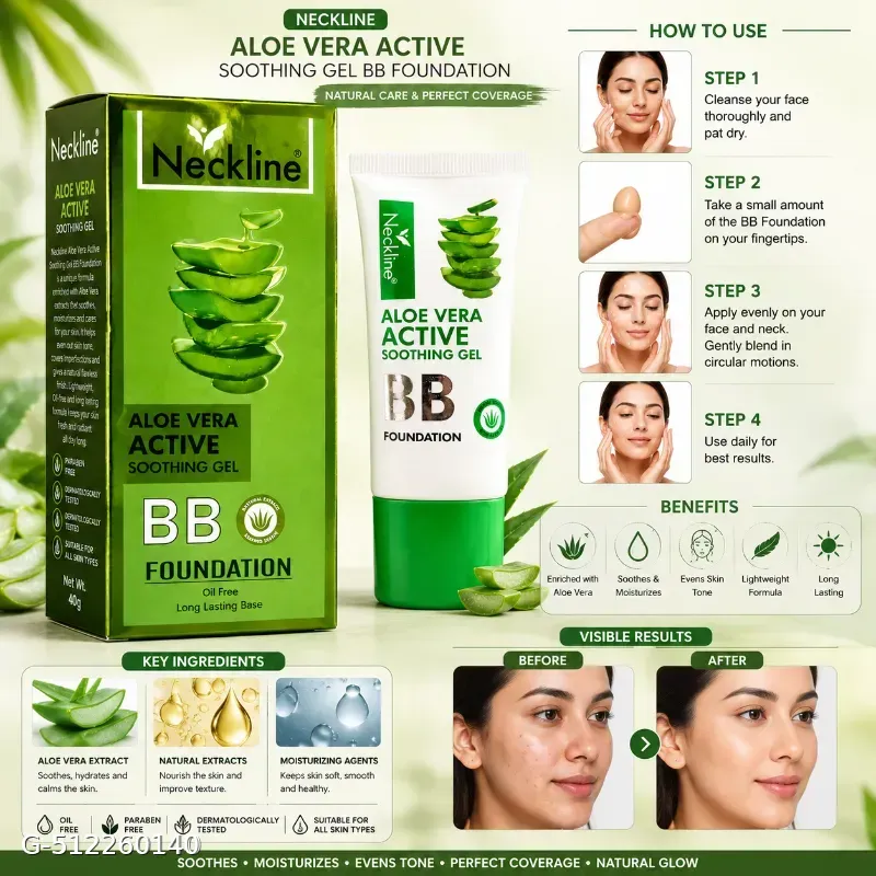 This is a 30gm tube of Neckline Aloe Vera Active Soothing Gel BB Foundation.