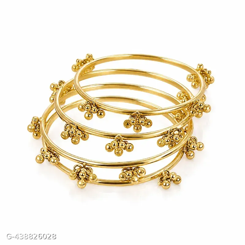 Traditional Gold Plated Ghungroo Bangles Set for Women & Girls | 8 Pcs Kasmiri Chudi Set