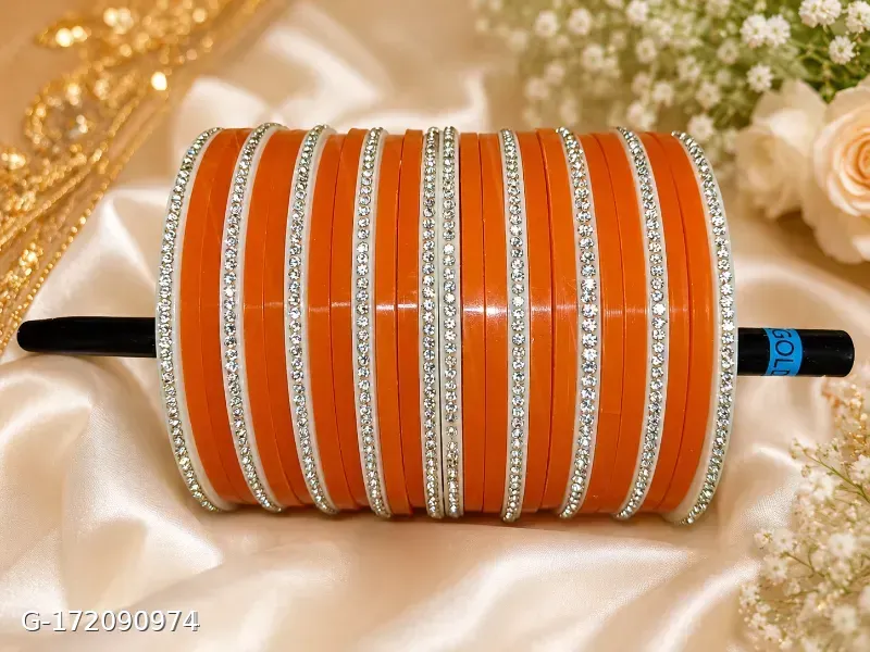 Daily wear mini chuda orange colour
