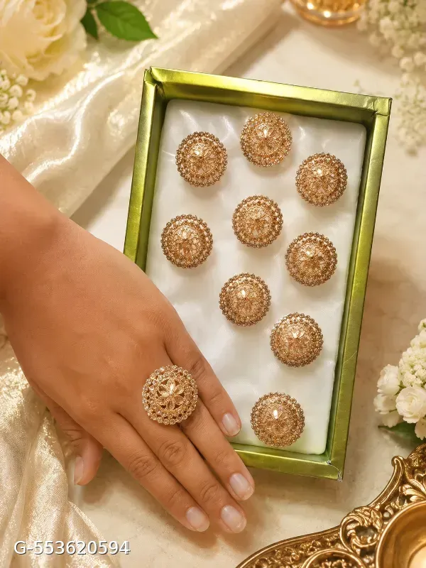📸 Caption "Shine with timeless elegance! ✨ Premium Rose Gold Floral Statement Ring – the perfect finishing touch for every special occasion."