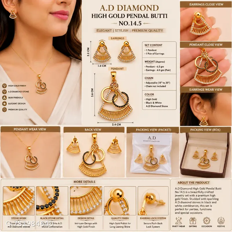 Gold plated pandent set