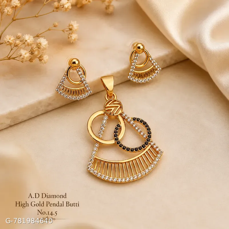 Gold plated pandent set