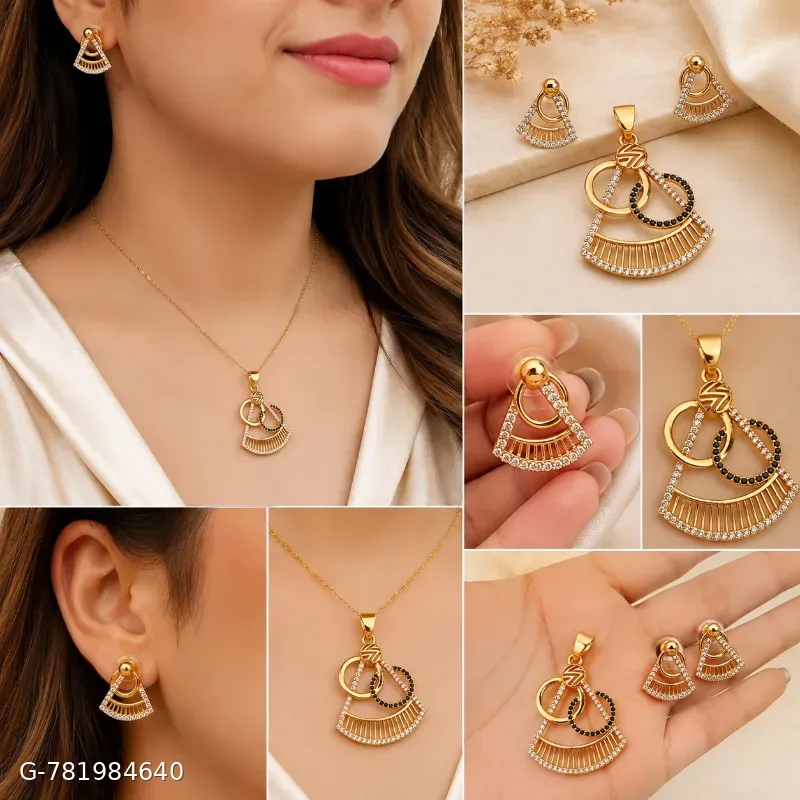 Gold plated pandent set