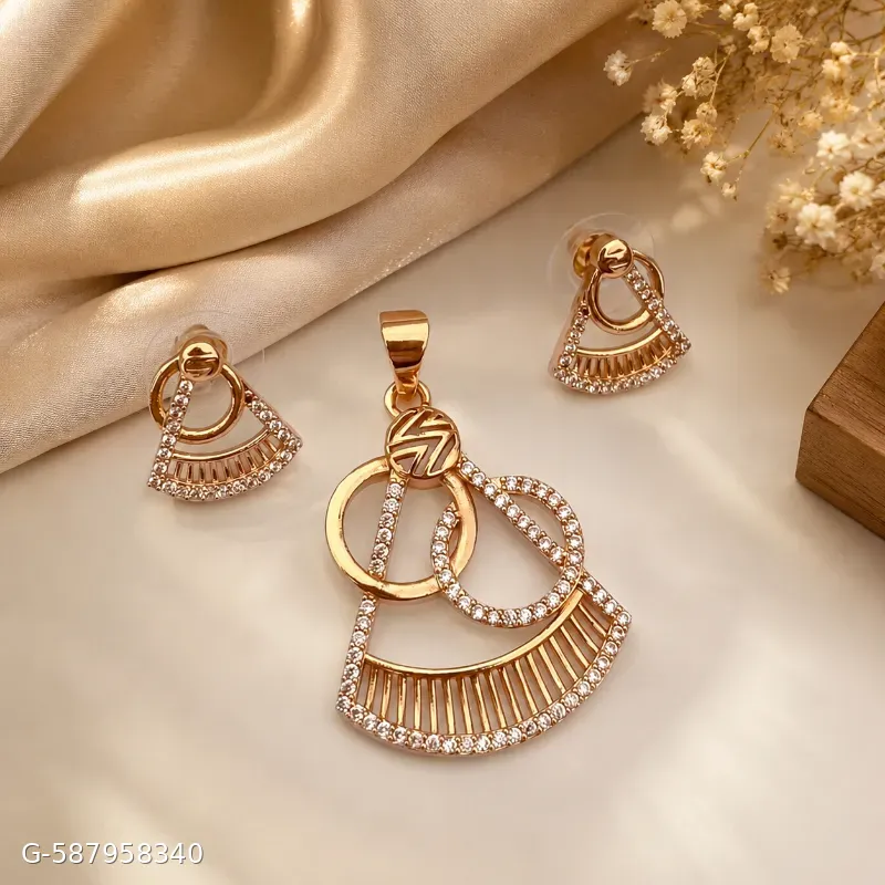 Gold plated pandent earing set