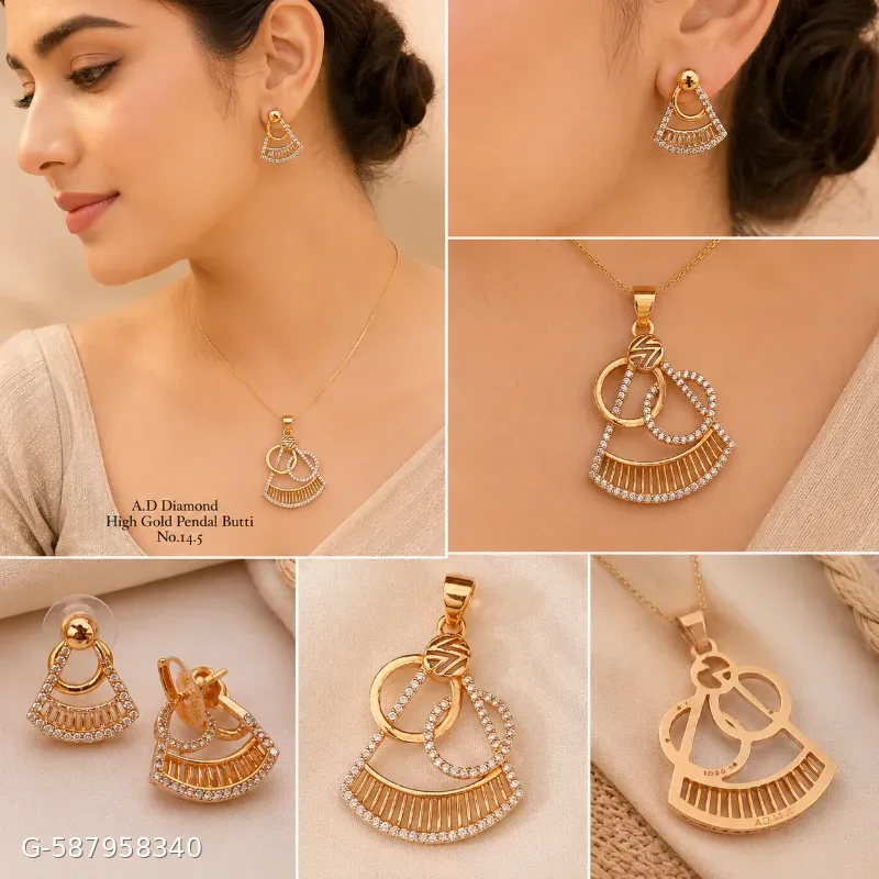 Gold plated pandent earing set