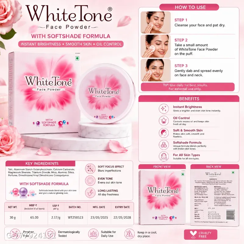 White tone face powder