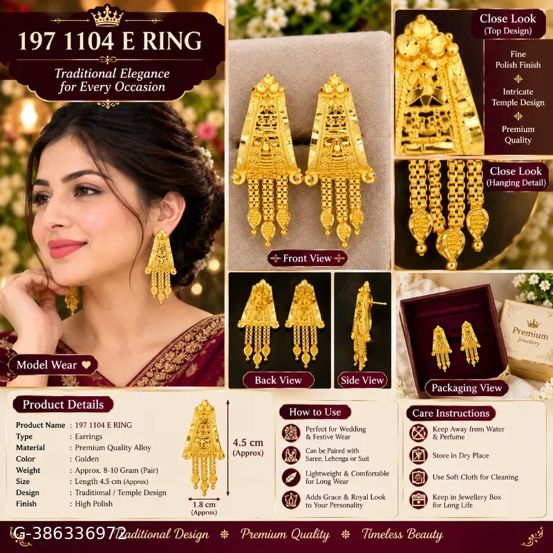 Gold plated earing