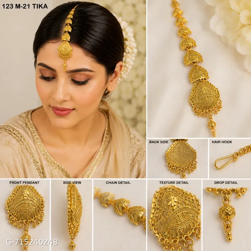 Gold plated maang tikka