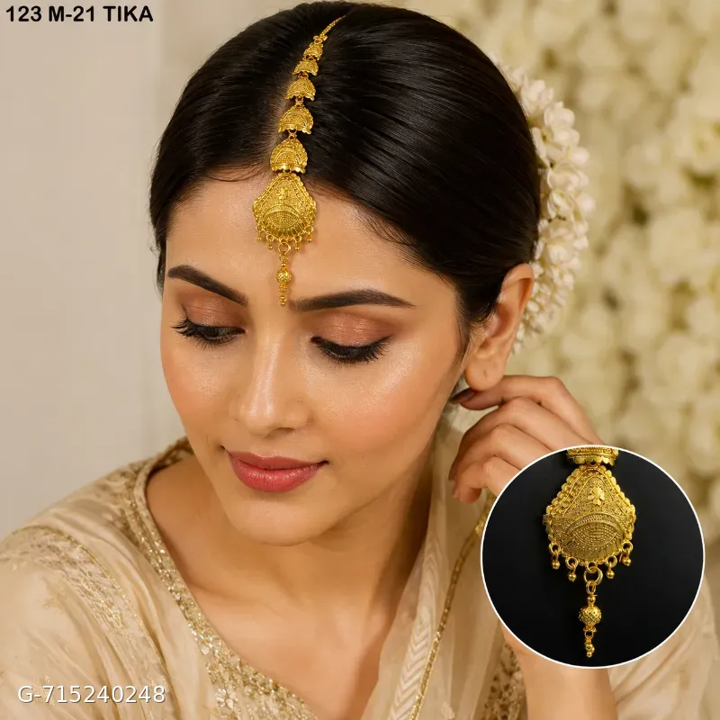 Gold plated maang tikka