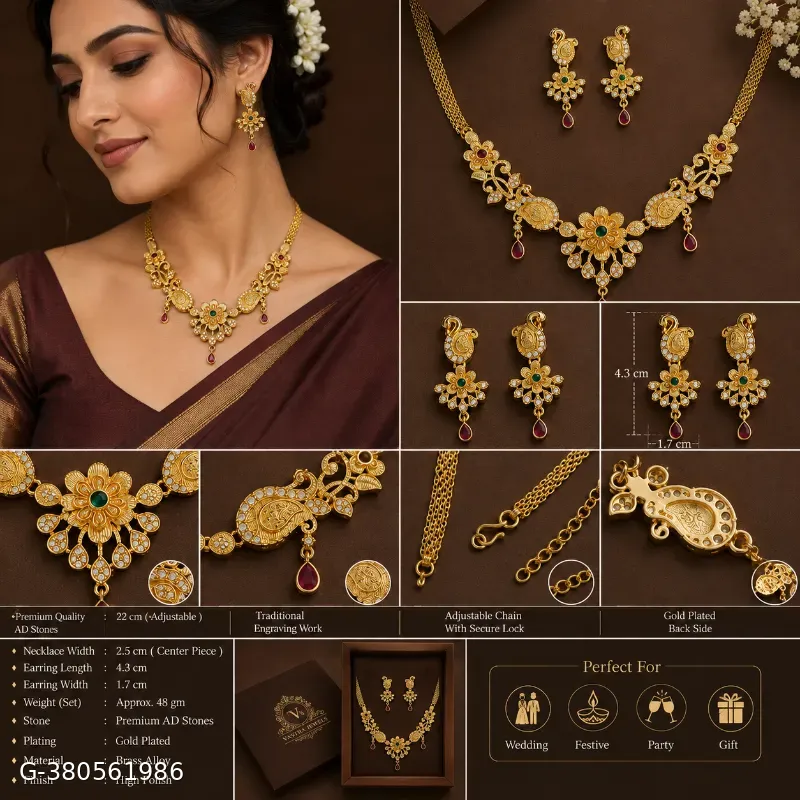 Gold plated necklace set