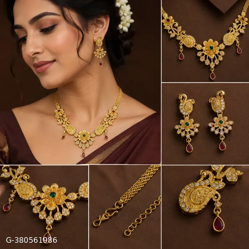Gold plated necklace set