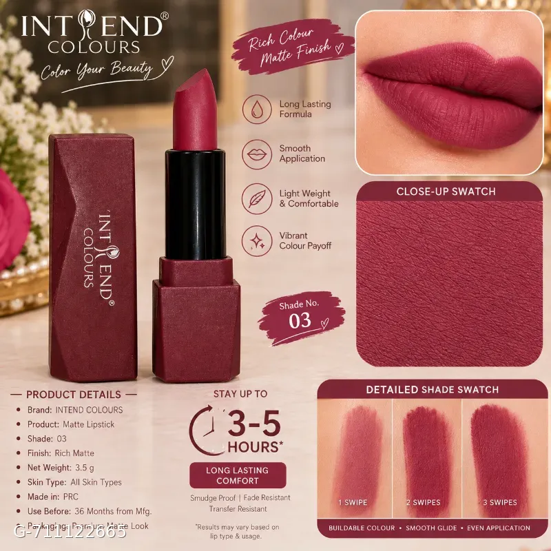 This is an Intrend Colours Crayon Flushed Matte Lipstick, recognizable by its distinctive faceted red tube and signature white branding.