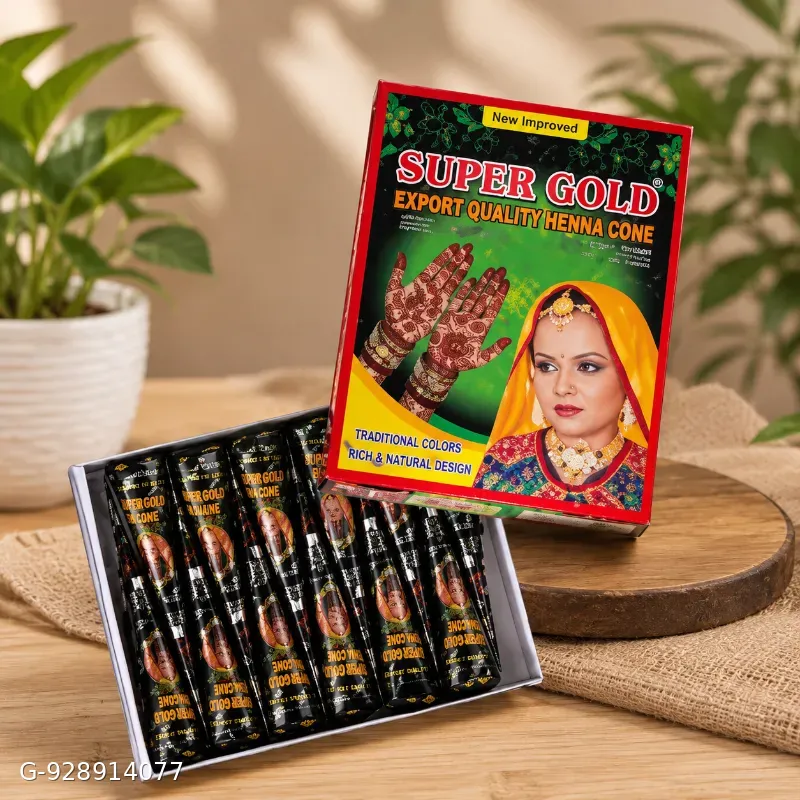 Silver gold menhdi cone