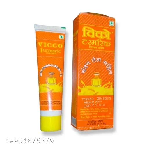 Vicco Turmeric Skin Cream With Sandalwood Oil - Ayurvedic Cream - 15g