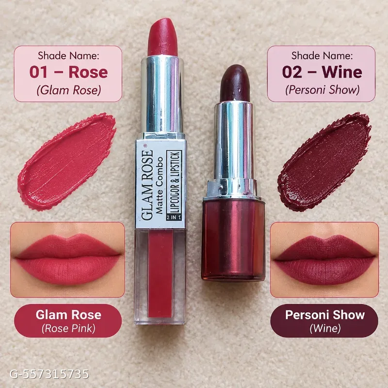 Combo lipstick glam rose with personi