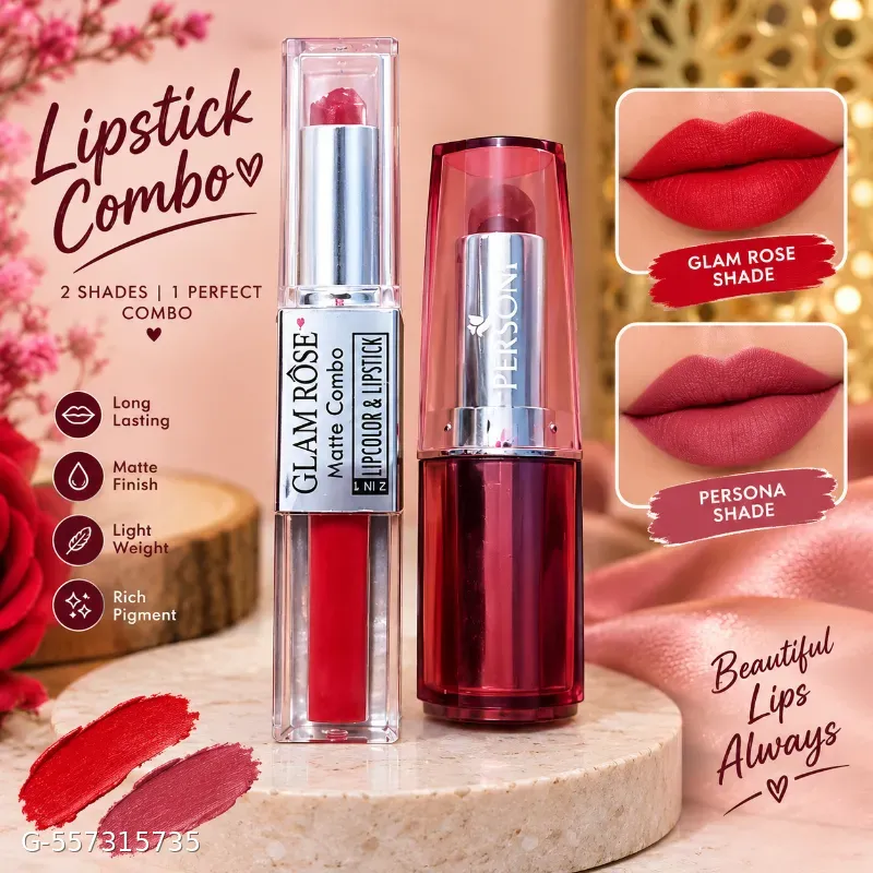 Combo lipstick glam rose with personi