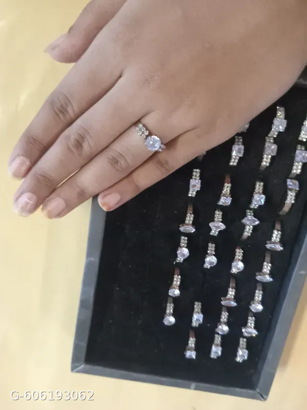 Crystal Heart Adjustable Ring
