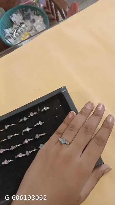 Crystal Heart Adjustable Ring