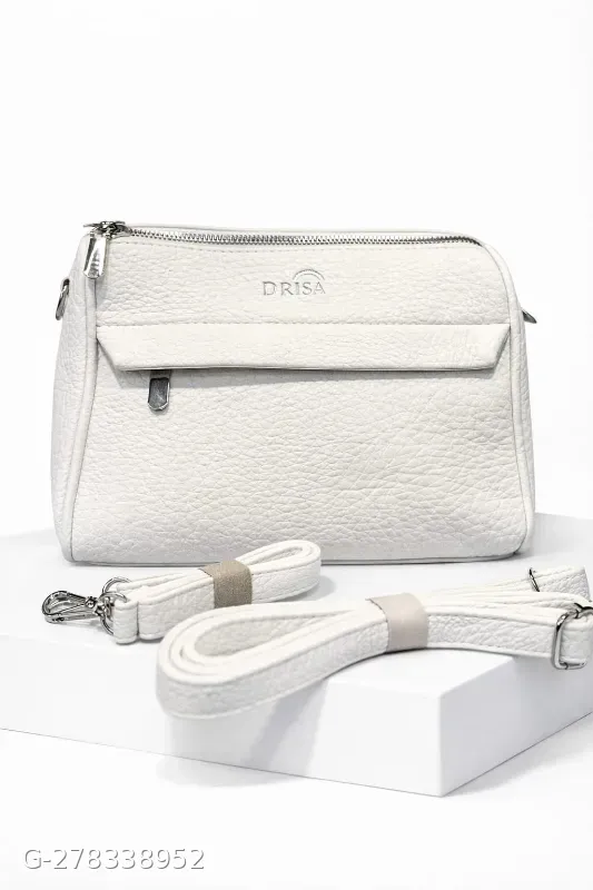 Leather sling bag  white